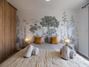 Vue d'une chambre de la villa en location en corse du sud